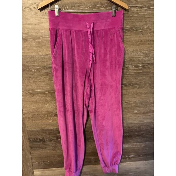 Victoria’s Secret TRACKSUIT SET Velvet Jacket & Jogger Velour Hot Pink Medium - Picture 8 of 16